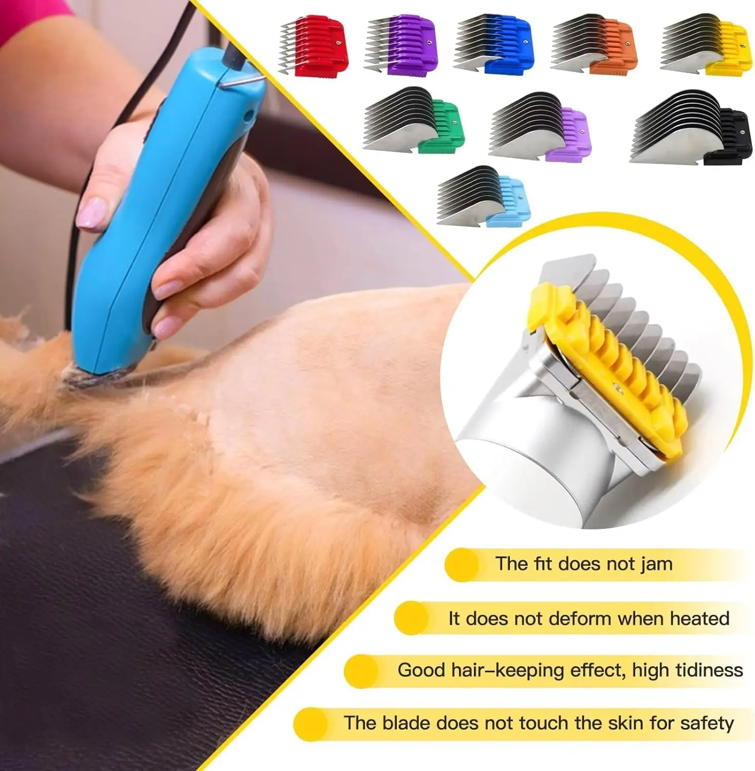 9pcs Animal Stainless Steel Guide Comb Set for Most Oster/Wahl/Andis Detachable Clippers (ONLY Snap on Size #10/15/30 blades） view 6