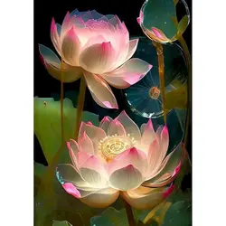 SDOYUNO Diamond Painting Lotus Cloud Cross Stitch Mosaic Floral Complete Kit DIY Embroidery Colorful Wall Art Gift