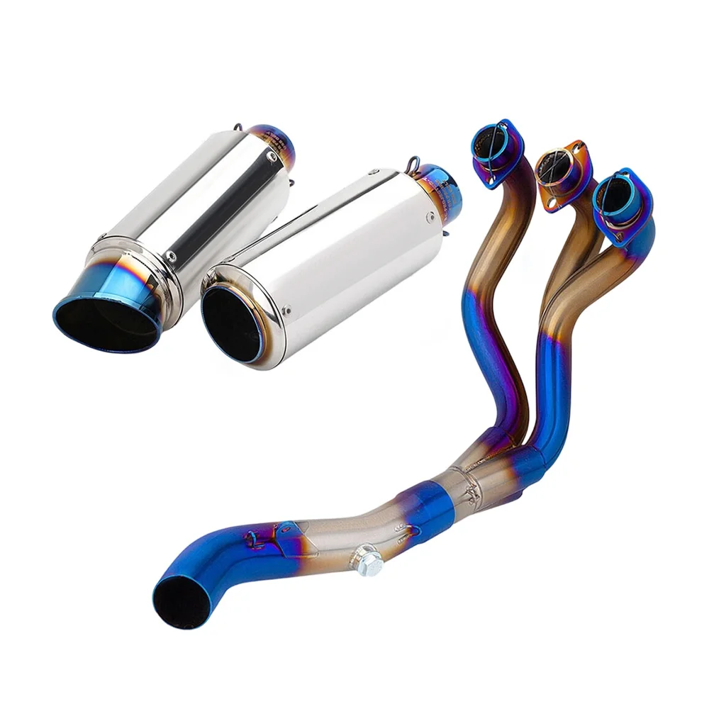 Für Yamaha MT-09 FZ09 2014-2020 Blauer Schalldämpfer Auspuff Vorderes Verbindungsrohr Auspuffrohre Auspuffanlagen Komplettes System – Detail 8