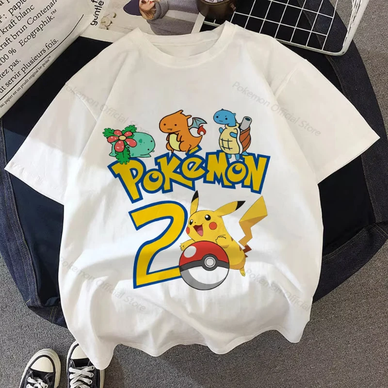 MINISO Pokémon Anime périphérique Pikachu imprimé T-shirt à manches courtes hommes et femmes été Harajuku ample haut décontracté T-shirt
