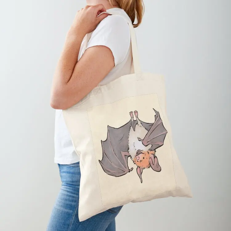 

Сумка-шоппер из ткани с принтом летучей мыши (Greater mouse-eared bat), женская сумка для покупок, сумка для конфет