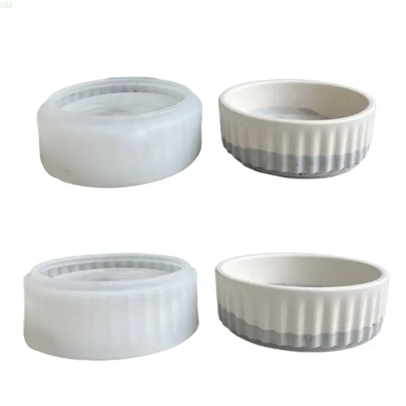 Silicone Resin Flower Pot Molds DIY Stripe Mold Resin Casting Mold Silicone Resin Casting Mold to Make Mini Flower Pot NM