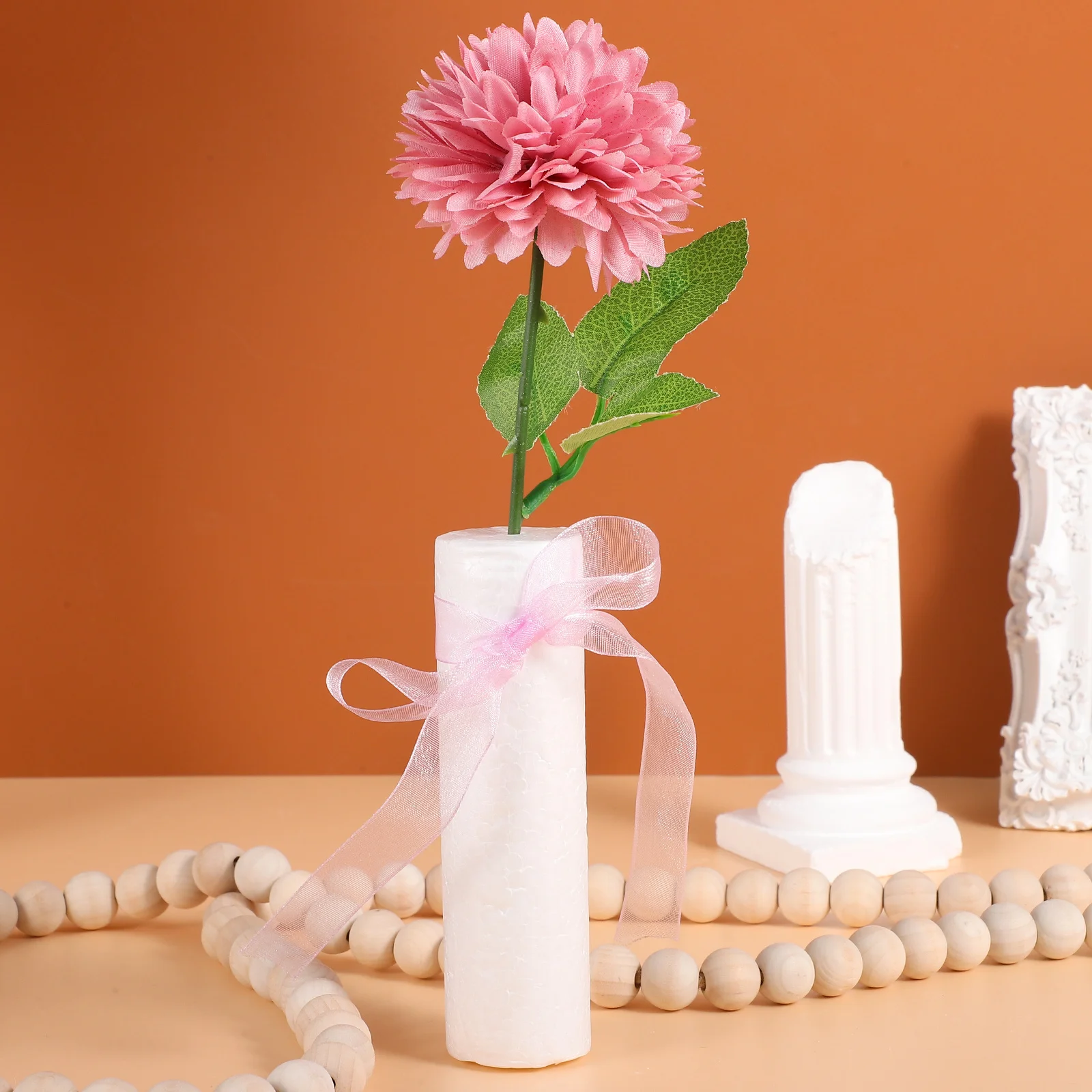 크리스마스 장식 테이블 센터피스 침실 장식품 축제 파티 용품용 DIY 폼 실린더 공예 블랭크 6개