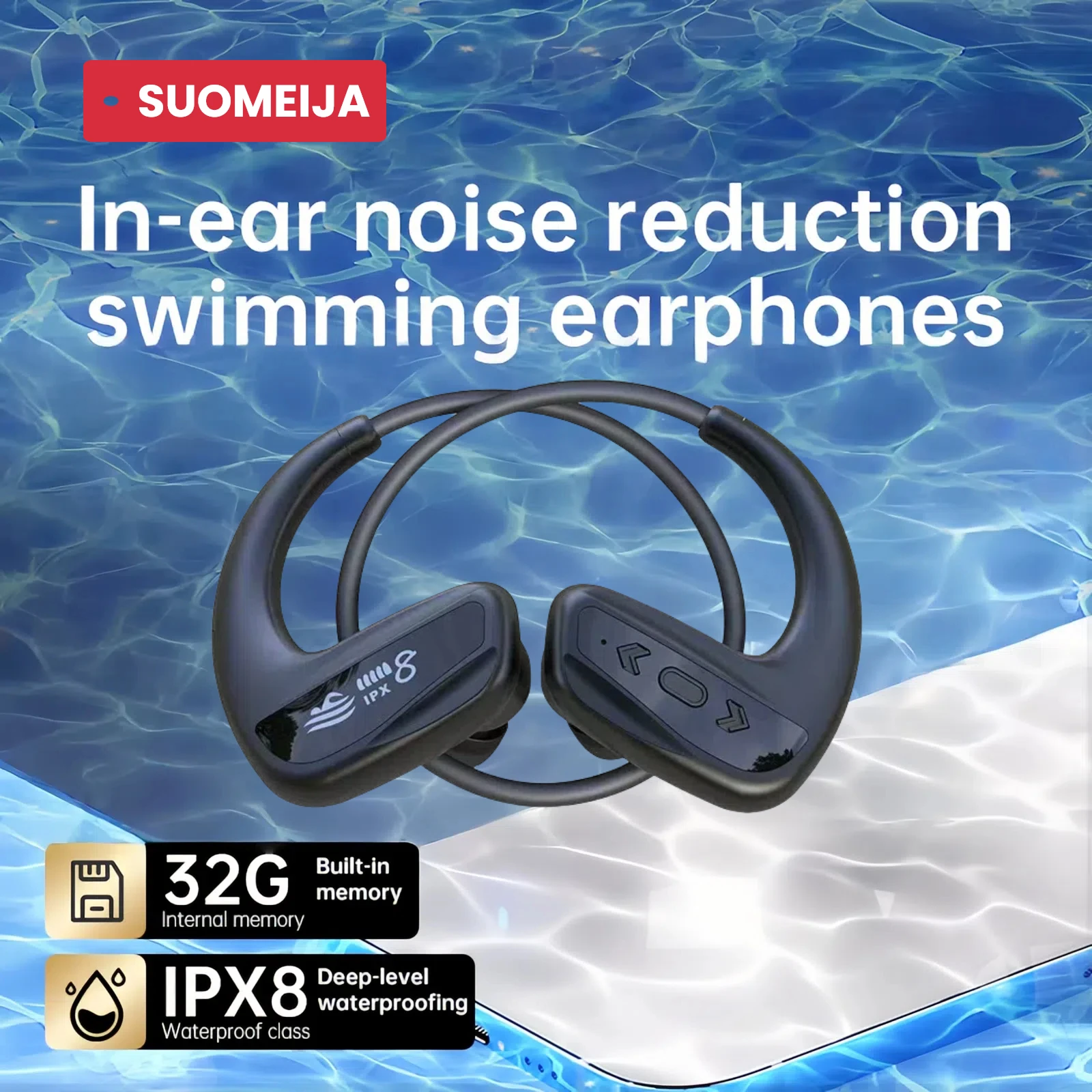 

Swimming Headphones Bone conduction headphones IP80 waterproof built-in MP3 player 32G underwater wireless swimming headphones