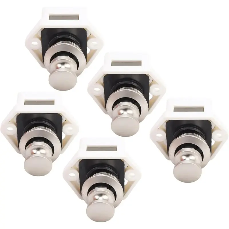 ABOK-Motor Cabinet Drawer Lock Button Lock 1Set/5Pcs For RV Room Vehicle And Vessel Cabinet Door Hanging Cabinet Drawer Lock