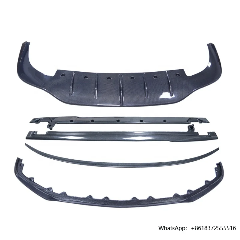 

DFor Bentley Continental GT W12 Style Carbon Fiber Body Kit Front Bumper Lip Side Skirts Diffuser Spoiler Body Kit