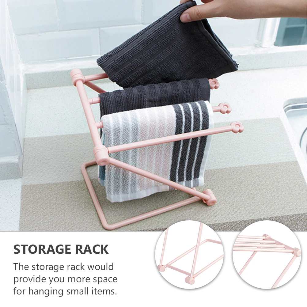 

2pcs Kitchen Towel Rack Discloth Storage Shelf With Foldable Design Drainage Pp Rack For Bathroom Kitchen Organizer
