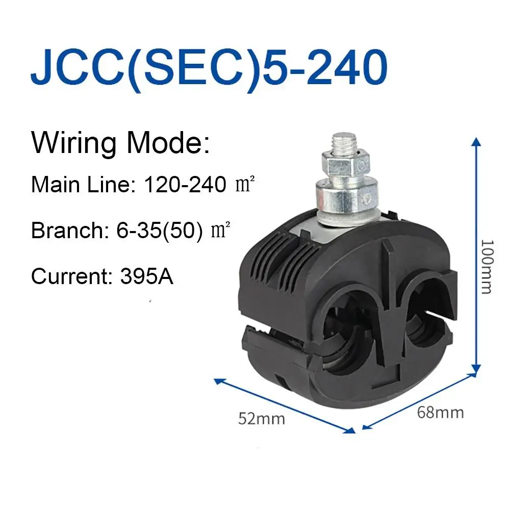 New 63A/75A Insulation Piercing Connector No-Peeling Insulation Cable Clips Wiring Accessories Outdoors Cable branching device