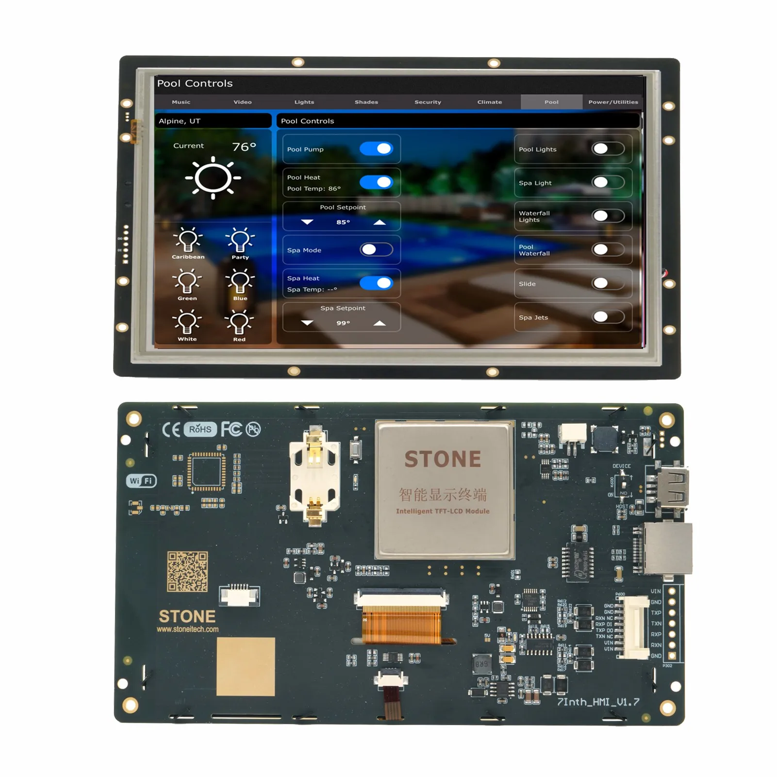 

SCBRHMI 7 Enhanced HMI Intelligent Smart UART Serial Touch TFT LCD Module Display Panel for Industry Use