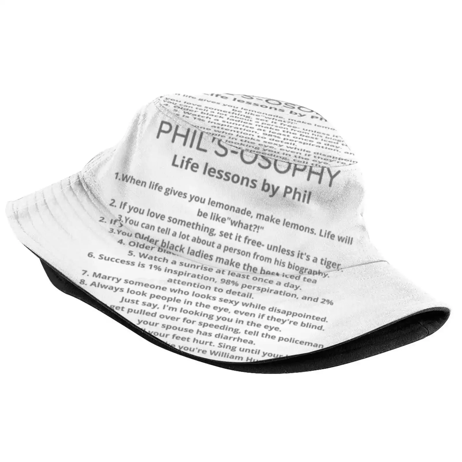 Phil'S-Osophy, Life Lessons By Phil Sun Cap Fisherman Hat Bucket Hats Phil Dunphy Modern Family Wisdom Of Life Motivation Tips