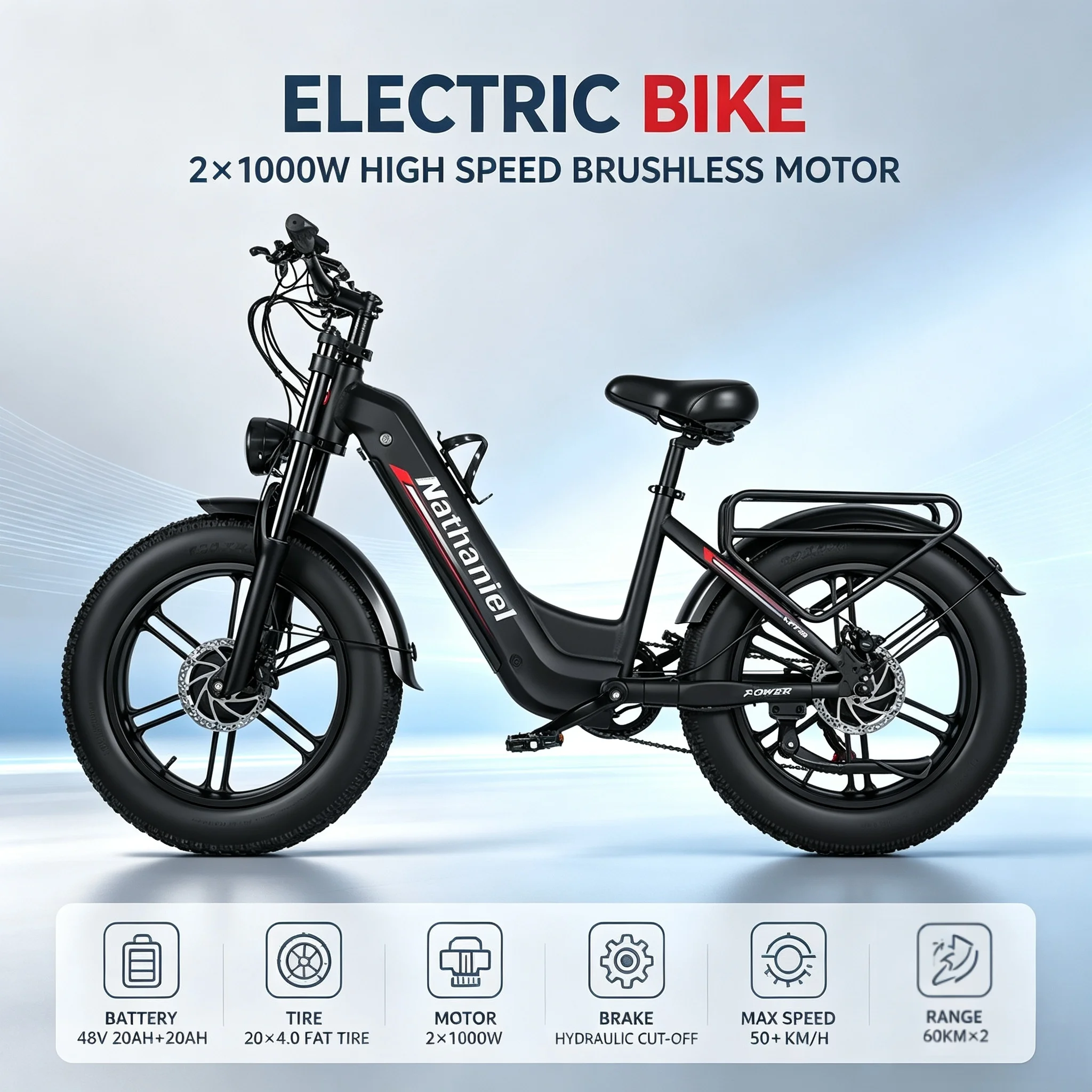 Dual Motor Ebike Kit 2000W - Volwassen elektrische fiets Nathaniel SYR08 Dubbele