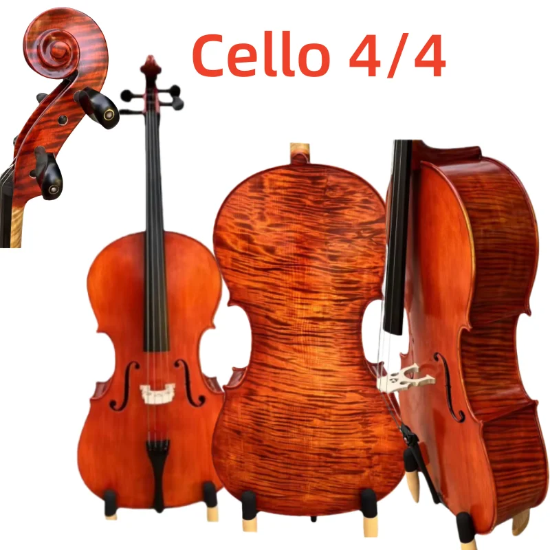 Professional Special Cello 4/4, Whole Flames Back.with beautiful good bag/Bow
