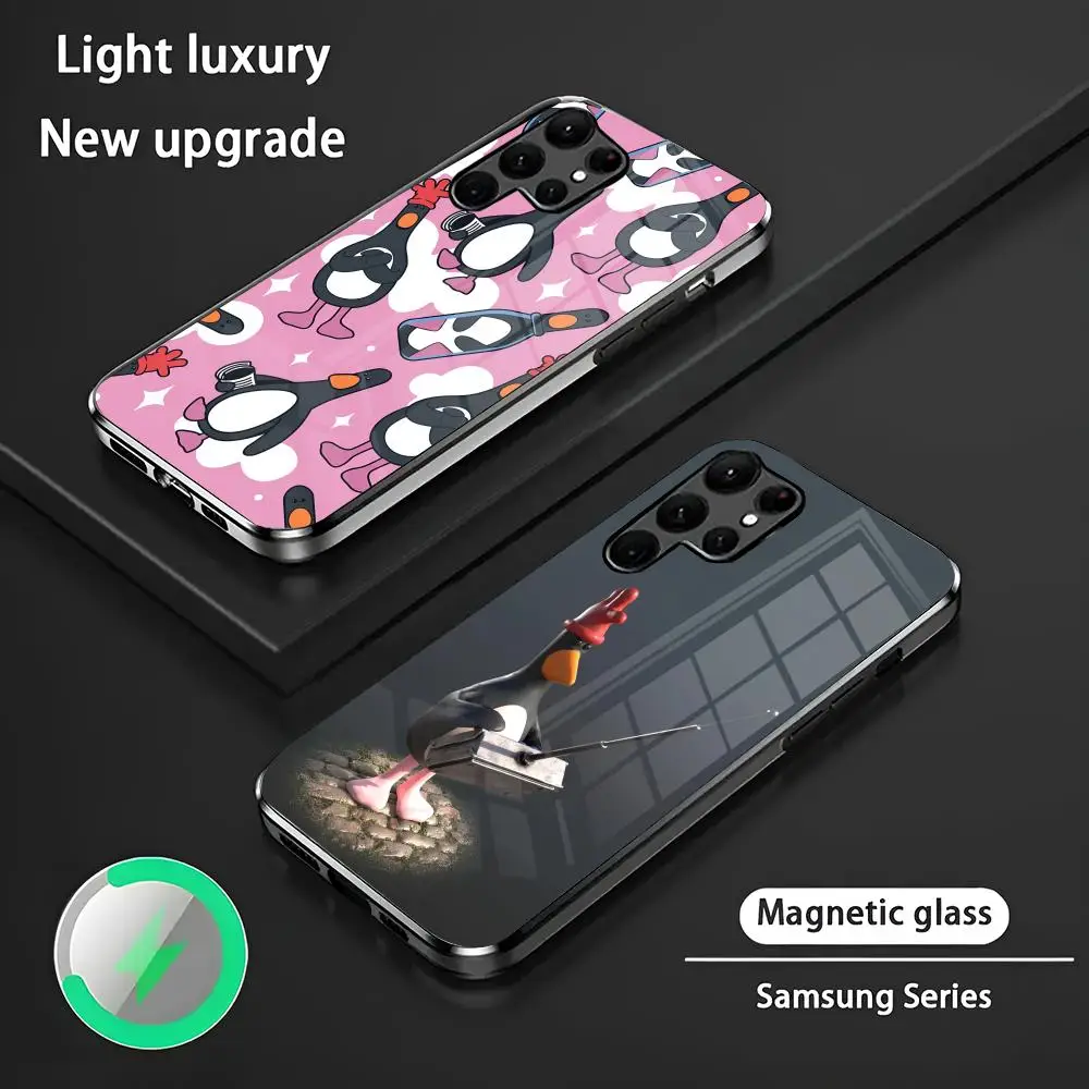 F-Feathers McGraw-w Funda de teléfono S24 Ultra Fundas Celulares para Samsung S24 S23 S22 S21 S20 Plus Ultra Note20 Teléfono magnético de vidrio