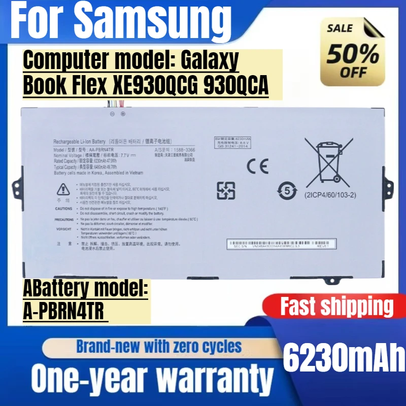 

For Samsung Galaxy Book Flex XE930QCG 930QCA AA-PBRN4TR Laptop Battery high capacity battery high quality replacement Batteries