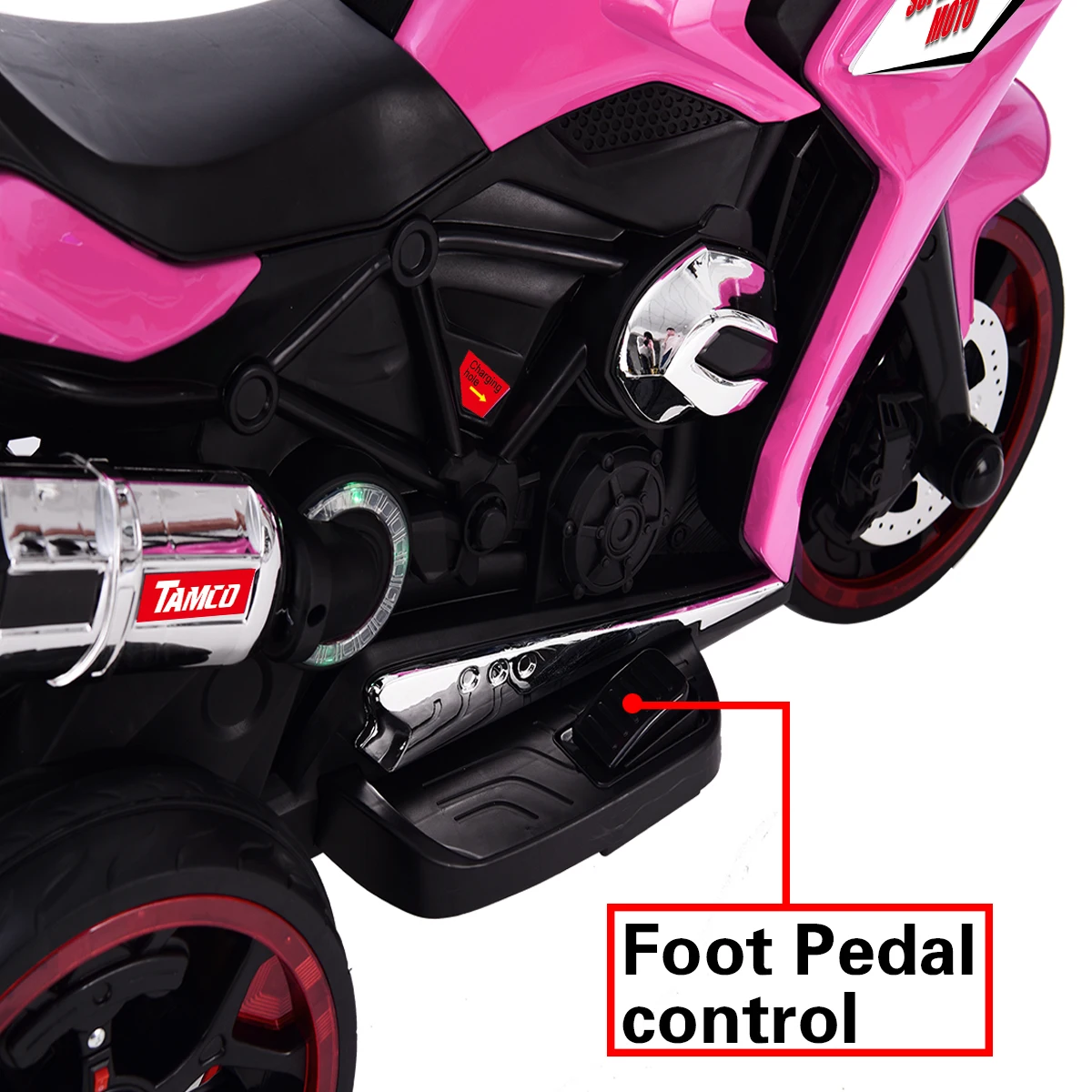 TAMCO 12V moto elettrica per bambini/giro in moto, moto per ragazze, moto a batteria per bambini ricaricabile 3 ruote ride