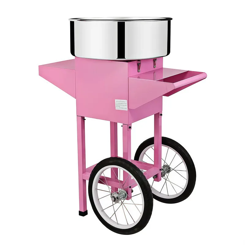 Máquina profesional totalmente automática de algodón de azúcar, armario individual eléctrico, carrito comercial para niños, nuevo, 110V