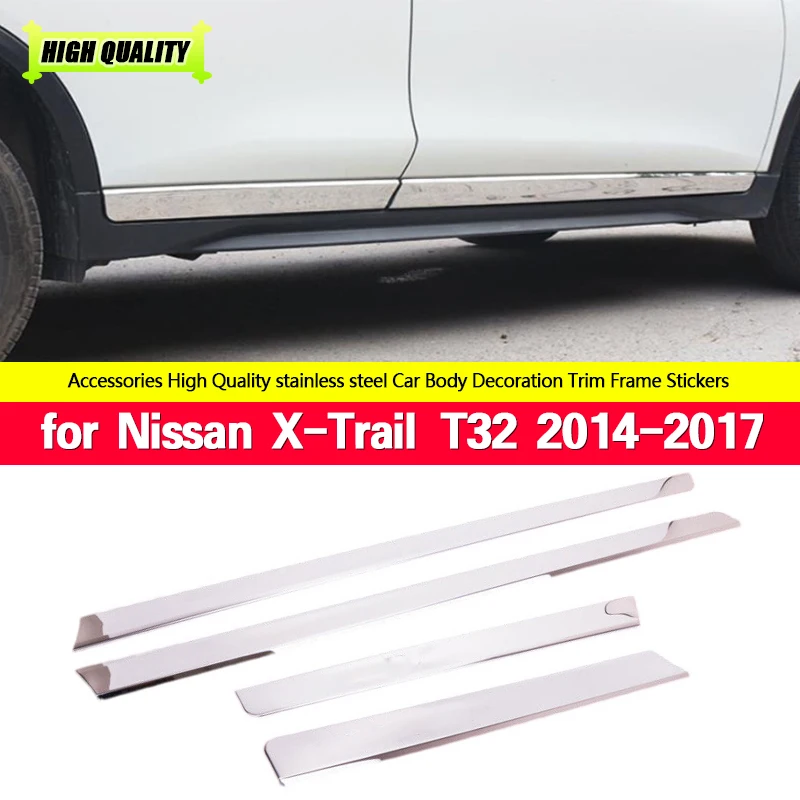 

Car Side Door Body Molding Strip Trims Frame Cover for Nissan X-Trail T32 2014-2017 Stainless Steel Sticker Auto Accessory