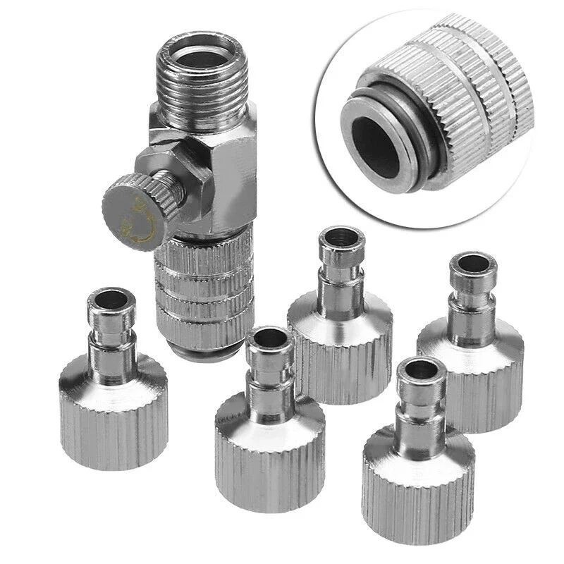 1/8" Airbrush Fitting Airbrush Quick Release Coupling Disconnect Adapter 1/8 Plug Adapter Connecter Fitting Air Hose
