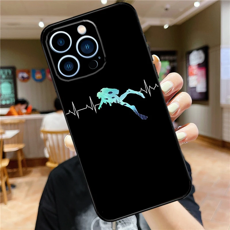 حافظة غوص غواص لهاتف آيفون 17 برو ماكس 16 15 14 11 12 13 Mini Plus 16e 17 ملحقات غطاء ممتص الصدمات الهوائي
