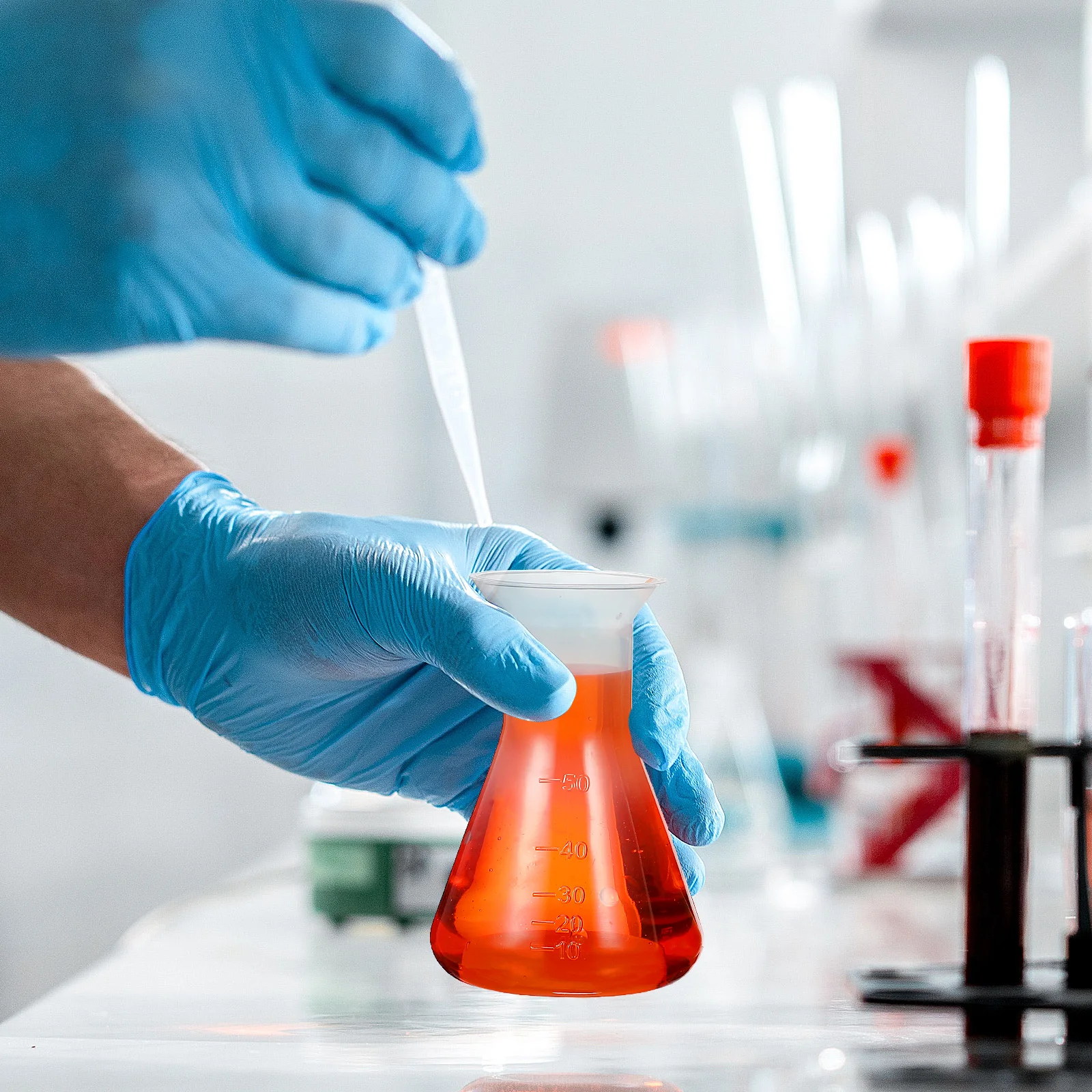 

Plastic Erlenmeyer Flask 50ml Transparent PP Laboratory Cone Experiment Bottles Standard Scale Chemistry Education Research