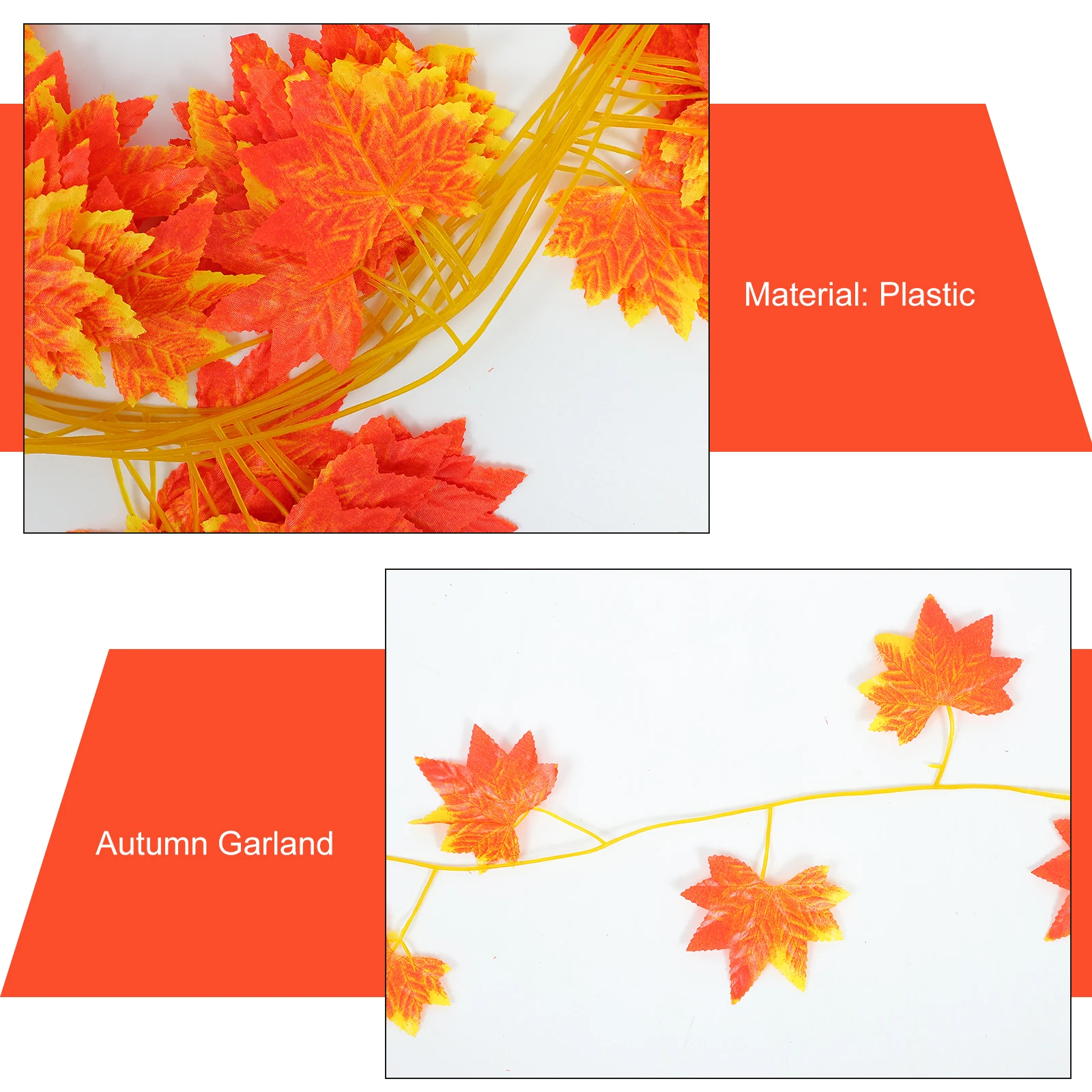 

12 Pcs Artificial Maple Leaf Garland Fall Decor Festival Party Decoration Autumn Holiday Simulated Plant