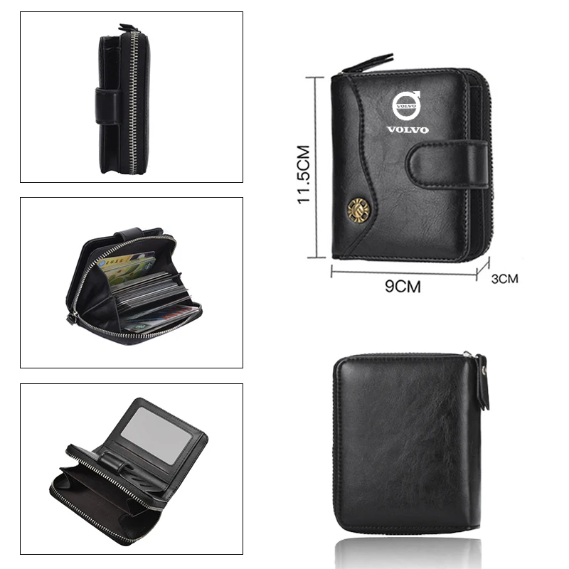 Vintage Tower Buckle Wallet Wallet Bank Card Coin Purse For Volvo XC90 S60 V40 XC60 S80 S40 V70 V50 S90 T6 V60 V90 XC40 XC70 C30