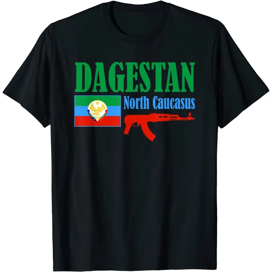 Dagestan Flag Proud Fighter T-Shirt. Summer High Quality Cotton Short Sleeve O-Neck Mens T Shirt New S-3XL