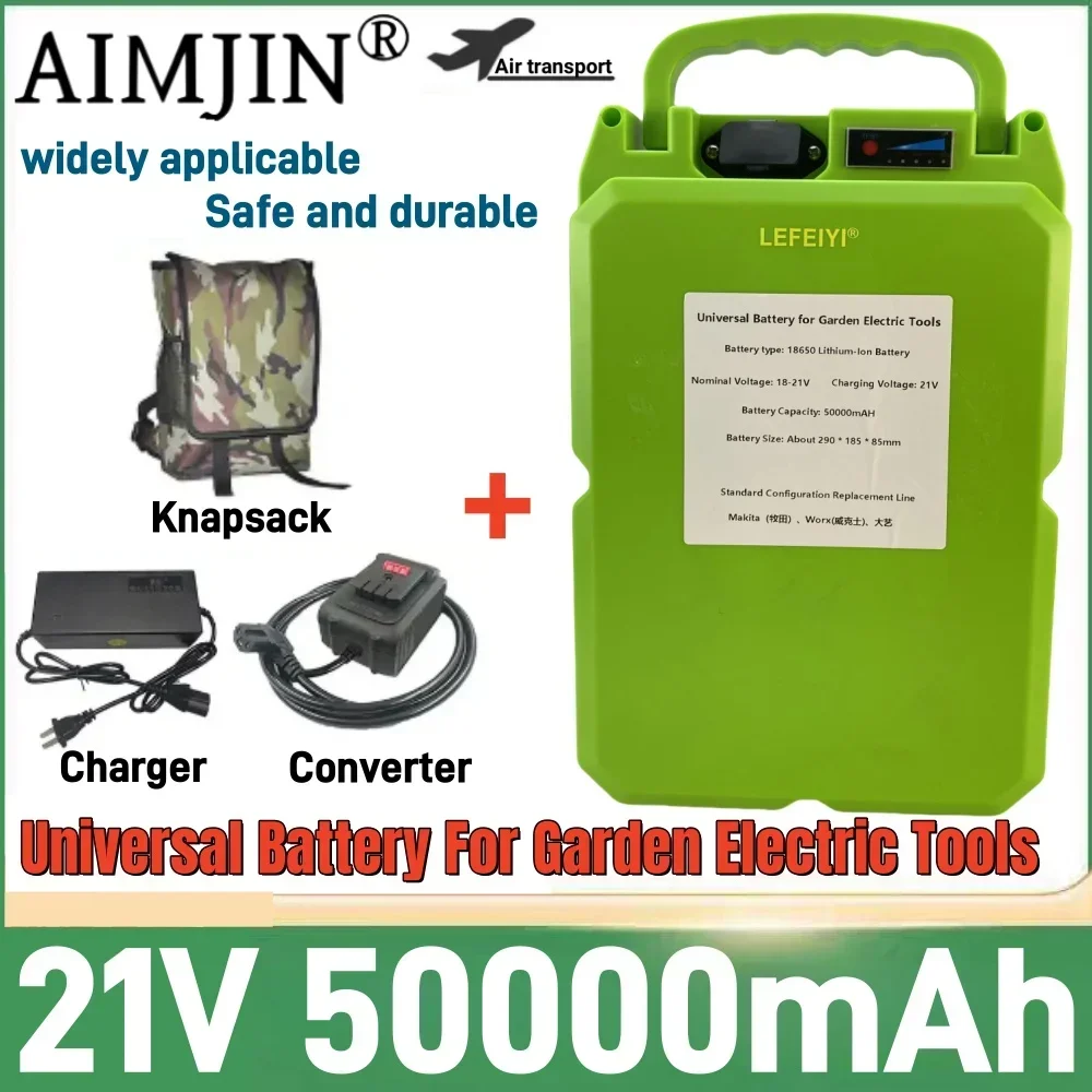 21V 50000mAH 18650 Lithium Battery For Applicable To Electric Lawn Mower Hedge Machine Tea Picker