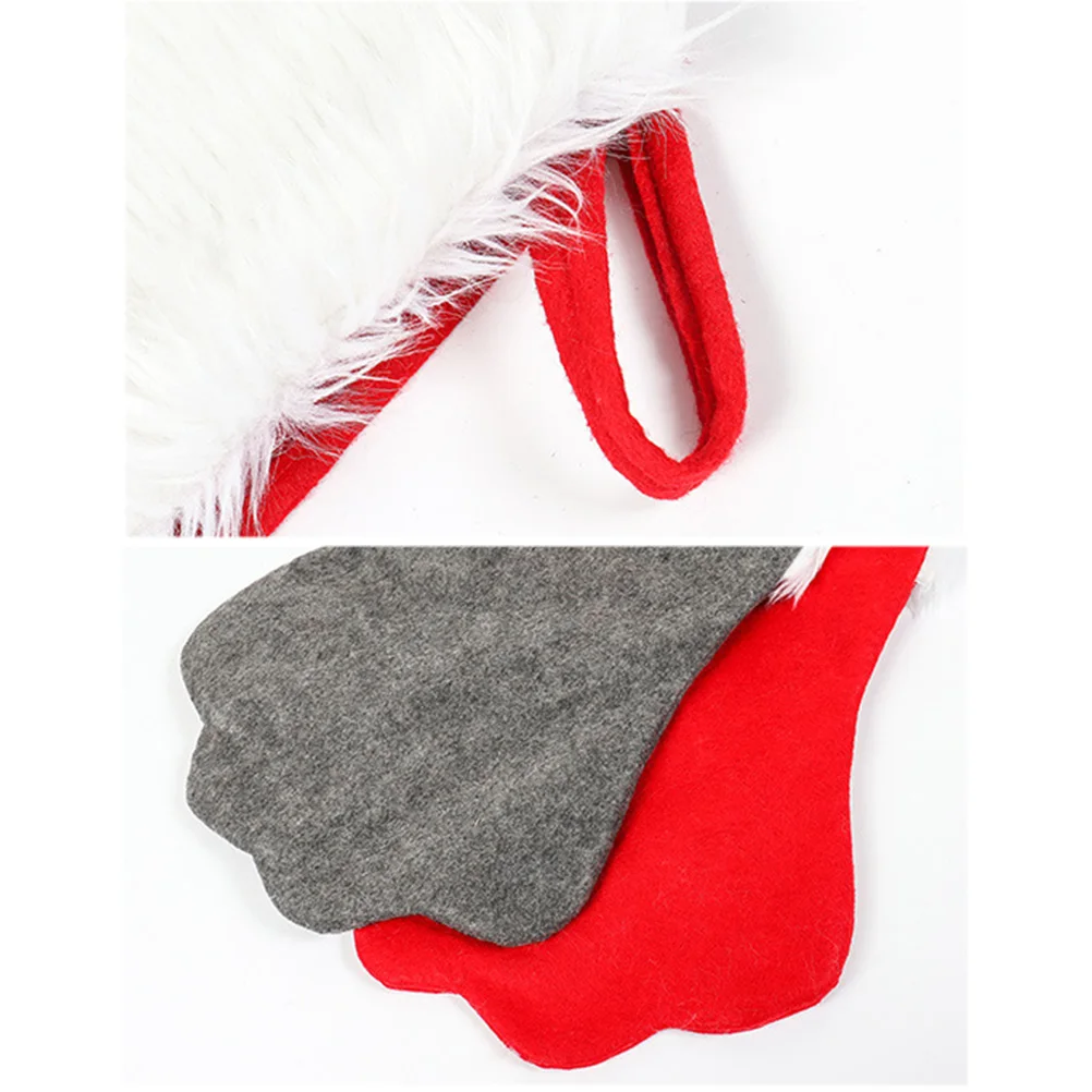

Christmas Socks Dog Claw Pattern Red Xmas Stockings Hanging Decor Fireplace Tree Wall Party Supplies Holiday Decorations Festive