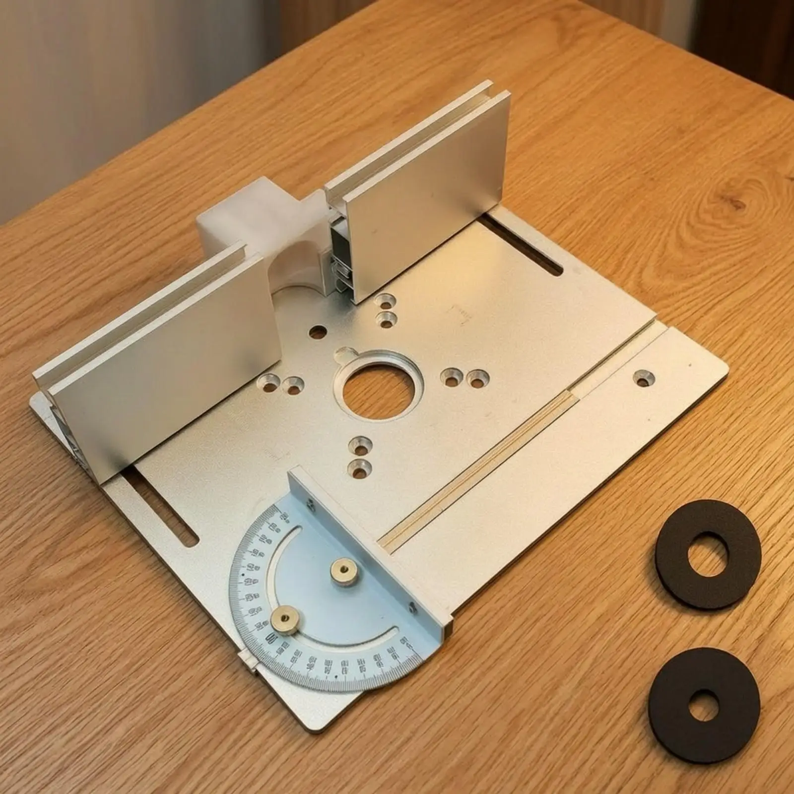 Low Profile Router Inverter Plate Aluminum Alloy Base Insert for Workshop Router Table with Pre Drilled Adjustment Slots
