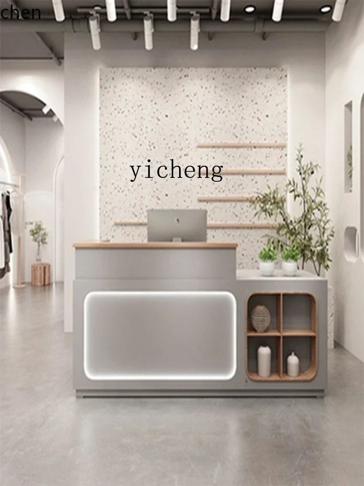 HXL Modern Cashier Bar Counter Beauty Salon Clothing Store Counter Store Small Company Reception Desk