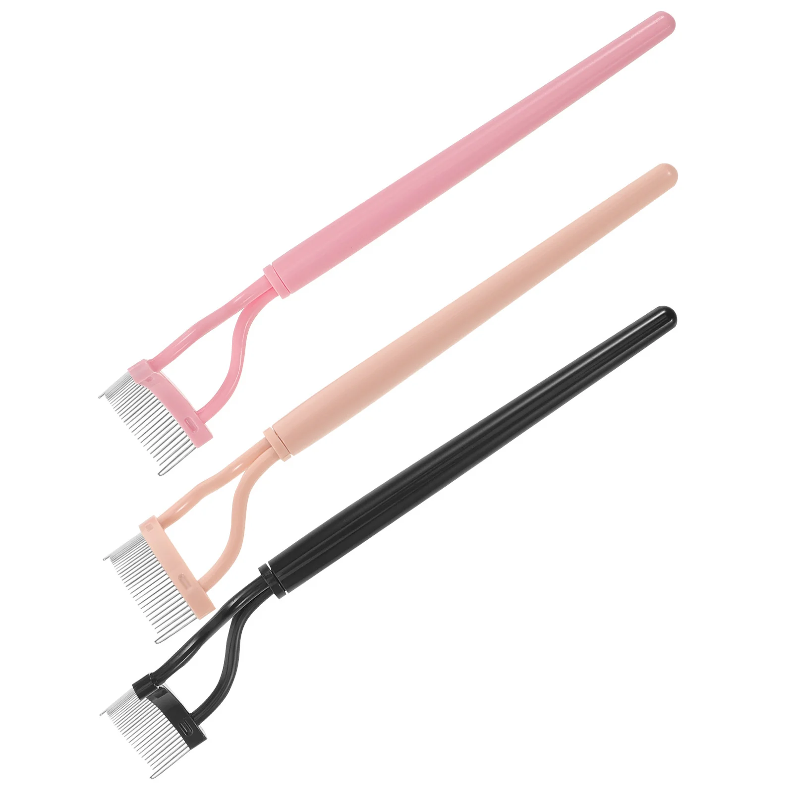 3Pcs Stainless Steel Eyelash Separating Tool Bristleless Mascara Brush for Defined Lashes and Eyebrow Styling Compact Design