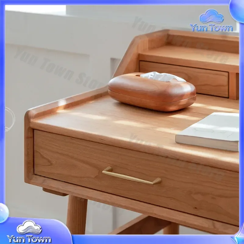 Japanese-style Solid Wood Desk for Small Apartment Study Nordic Cherry Wood Dresser Simple Office Computer Desk for Home