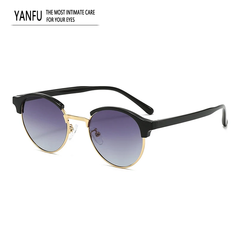 

New Beach Gradient Polarized Round Sunglasses Woman Classic Eyewear Acetate Fashion Eyeglasses UV400 Outdoor GLASSES Men Driving