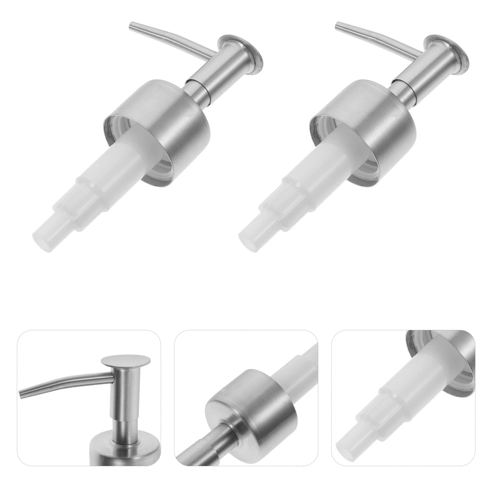 

2 pcs Stainless Steel Lotion Pump Dispenser 28Mm Thread For Bottle Replacement Soap Dispenser Pump Head