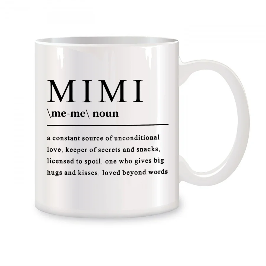 Mimi Mugs For Mimi from Granddaughter, Grandson, Grandkids for Christmas Birthday Novelty Coffee Ceramic Tea Cups White 11 oz