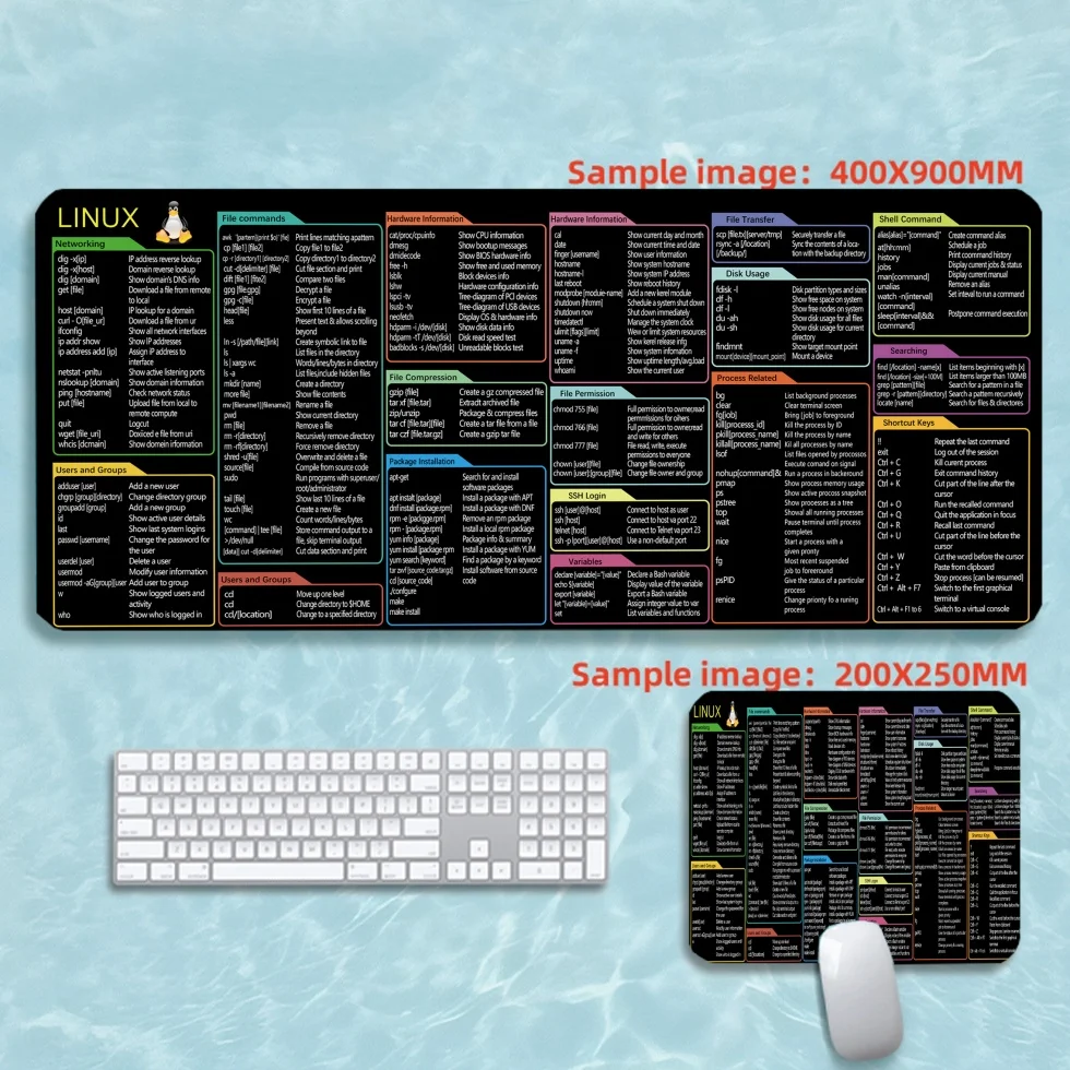 Large Mousepad Linux Black White Mouse Pad Big cute Mouse Mat Computer Gaming Table Mat 900x400 Rug non-slip Pad