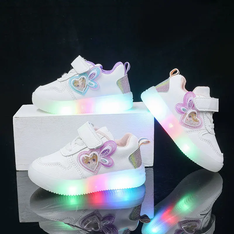 

Baby Girls Children & Toddler LED Colorful Lighted Shoes Soft Bottom Fashion Kids Sneakers Size 21-30