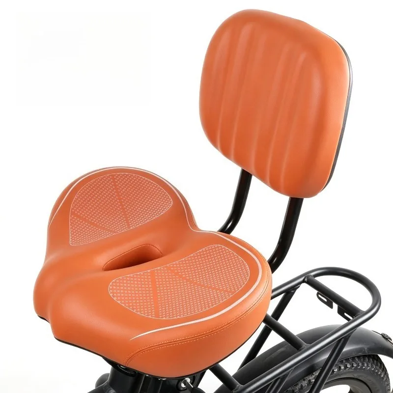 Breathable 3 Wheel Bike Seat Cushion with Backrest Scooter Seat Cover Wider Padded Electric Bicycle Seat Mat Comfort Support