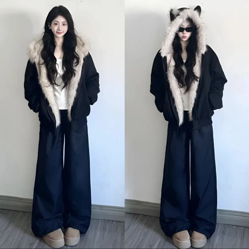 

Куртка-пуховик женская с меховым воротником, на флисовой подкладке, утепленная, новая, комфортная, минималистичная, повседневная, модная, элегантная, уникальная