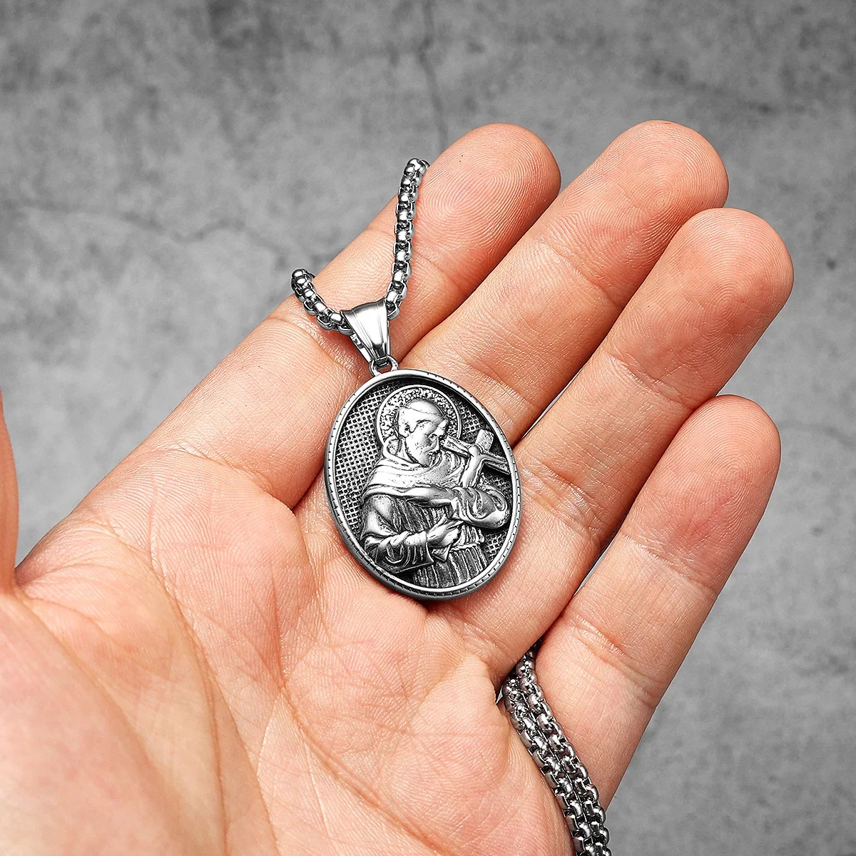 Christian St.Francis Powerful Amulet Stainless Steel Men Necklaces Pendant Chain Vintage Cool For Women Jewelry Gifts Wholesale