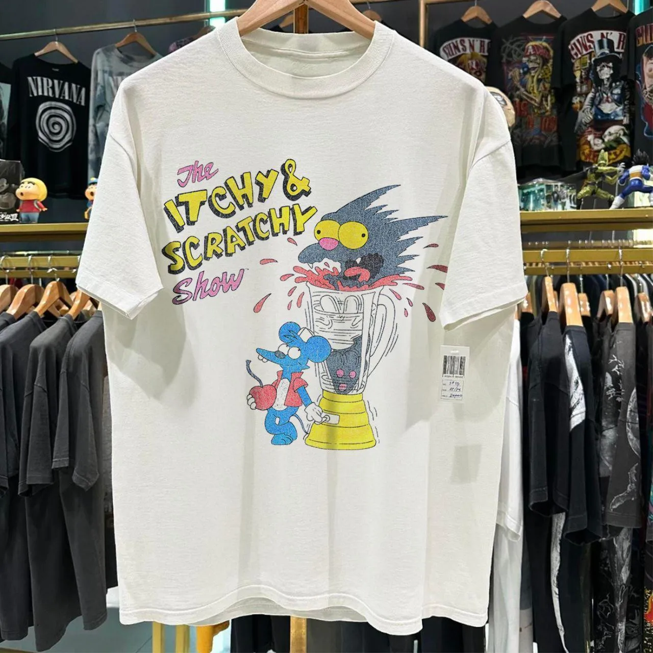 White - The Itchy & Scratchy Show Graphic Tee