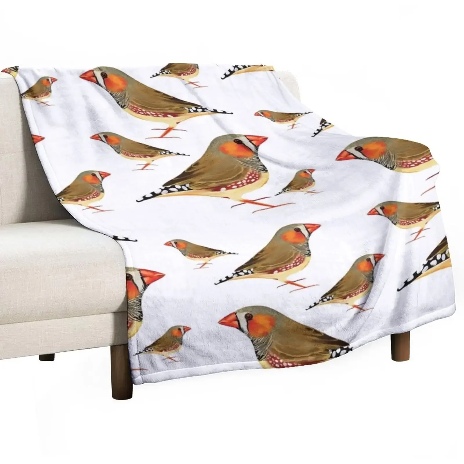 Zebra Finch Throw Blanket Soft Plaid Vintage Thin Bed Fashionable Blankets