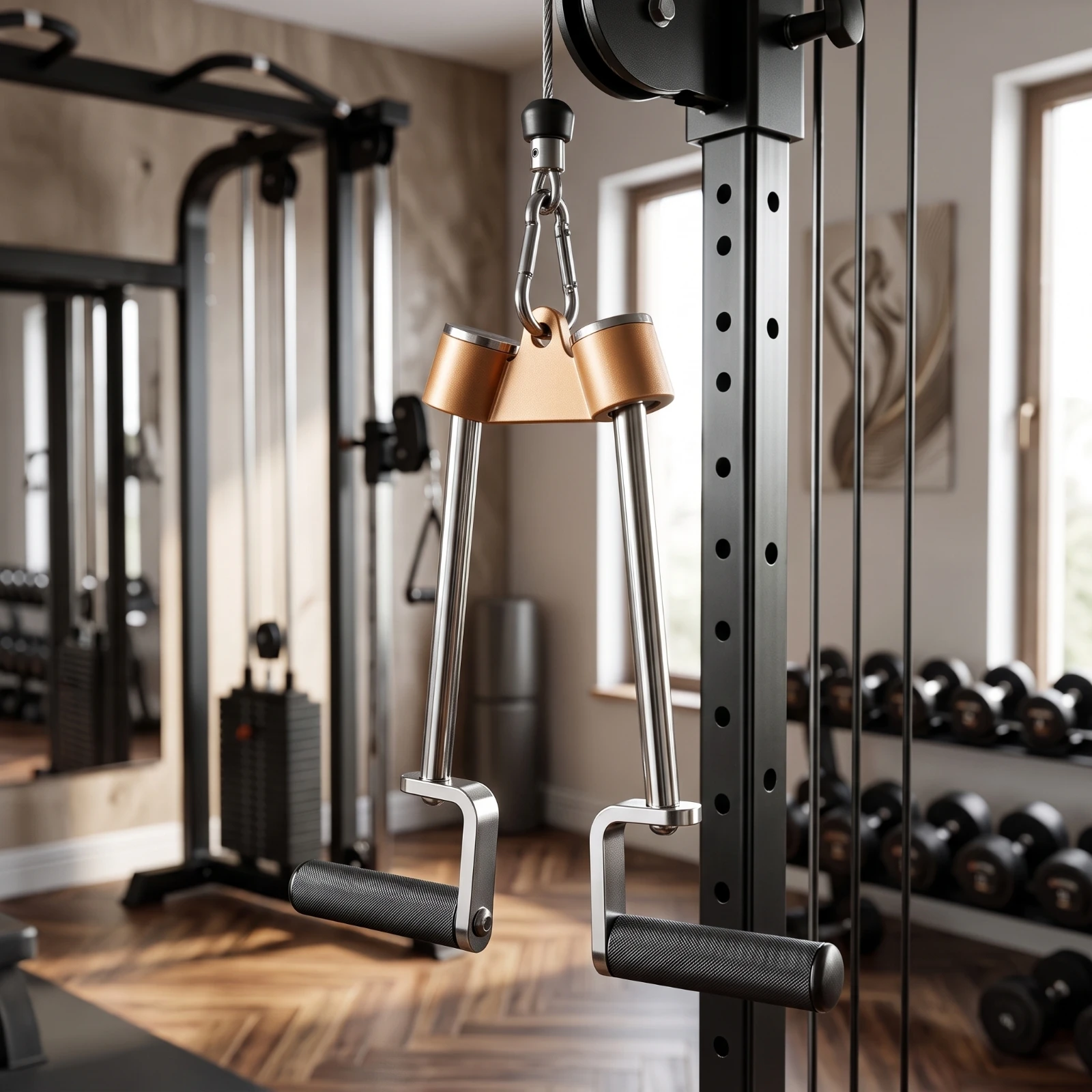 Rotating Fitness Handle Smooth Rotation Cable Machine Attachment Exercise Equipment Non-Slip for Bodybuilders, Strength Training