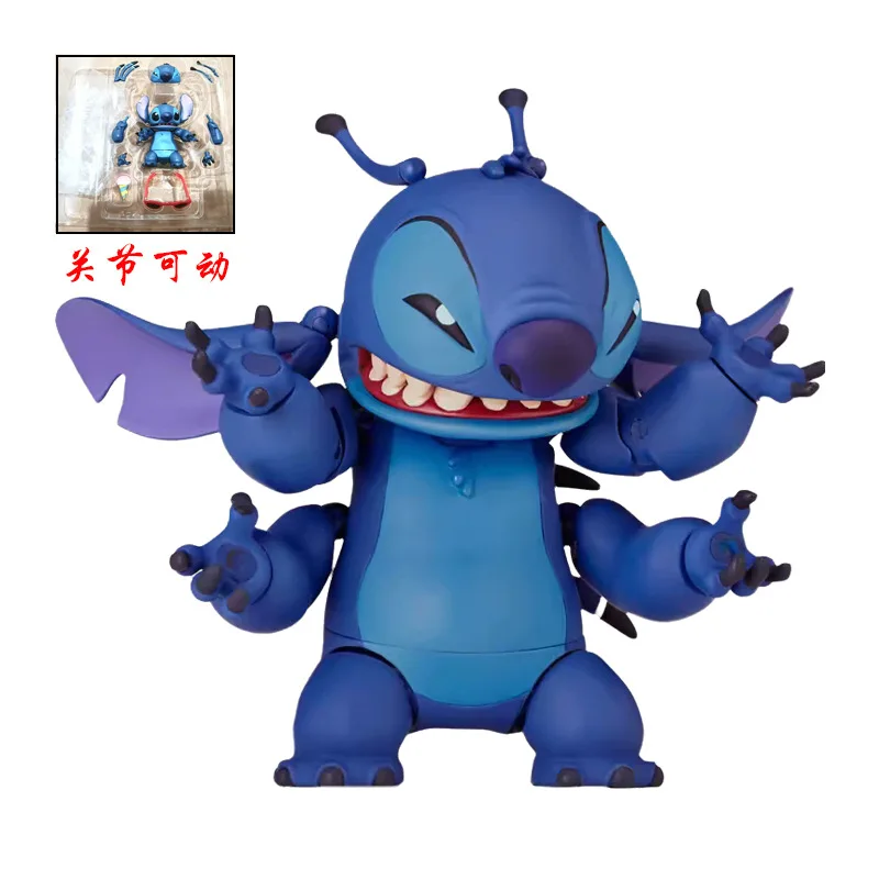 

New Hot Disney Stitch Action Figure Revoltech Stitch Figurine Joint Mobile Model Kits Toys Collection Children Gifts