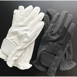 Guantes ecuestres transpirables antideslizantes resistentes al desgaste al aire libre guantes de carreras blancos y negros para niños adultos