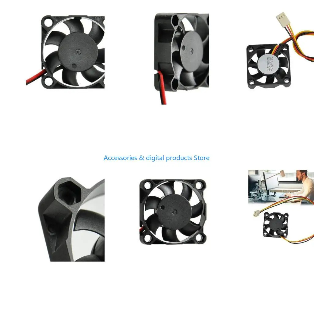 77JD ABS 4010 40x40x10 Fan 12V with 3Pin Connection Brushless Coolers for VR Headset Cooling