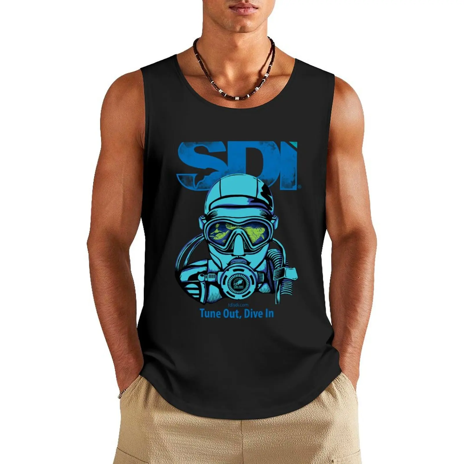 

Scuba Diving International (SDI)- Tune Out, Dive In Tank Top t shirt gym Working vest