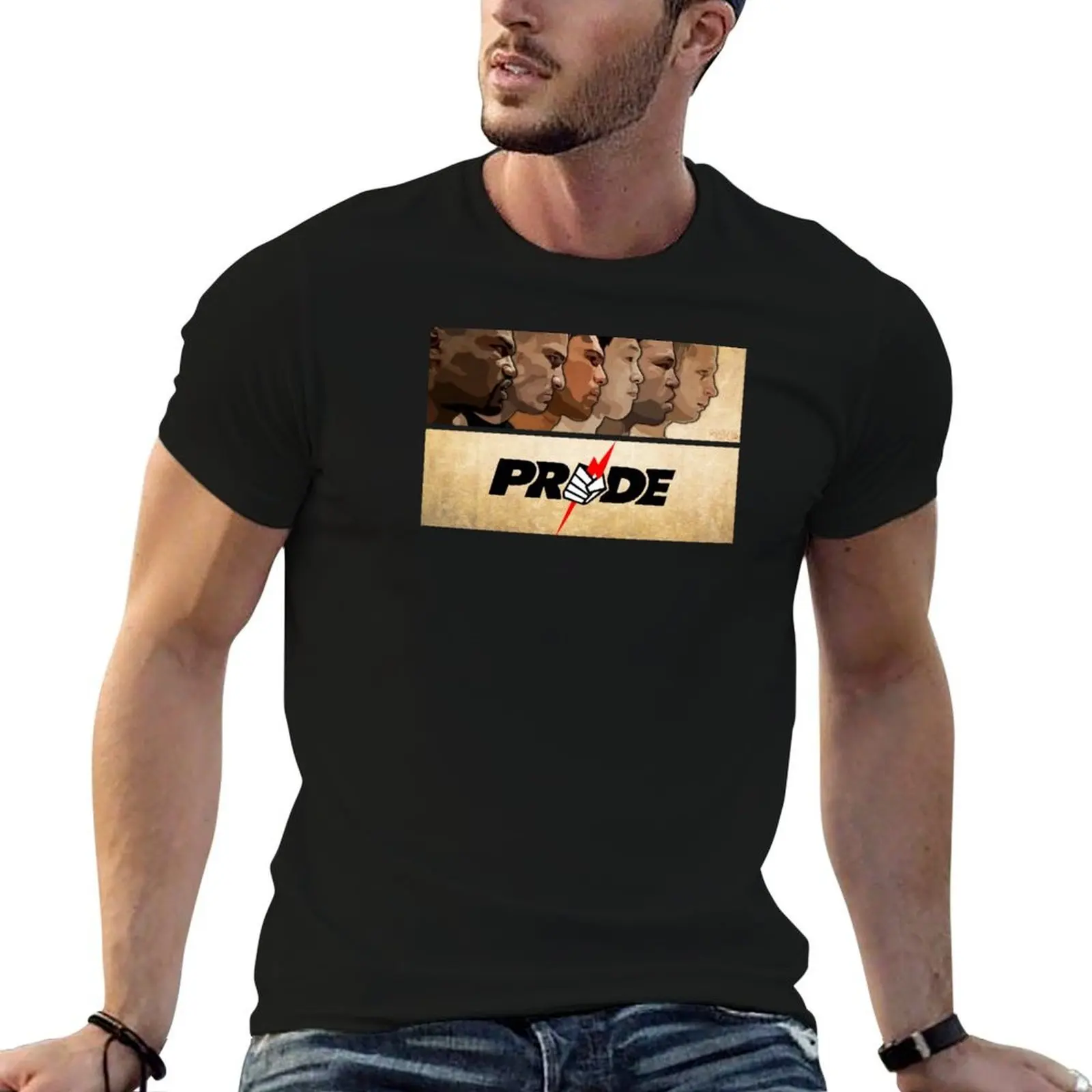 Camiseta Pride FC com arte do exército, camiseta engraçada, camiseta de humor negro para homem, camiseta slim fit masculina, camiseta de algodão
