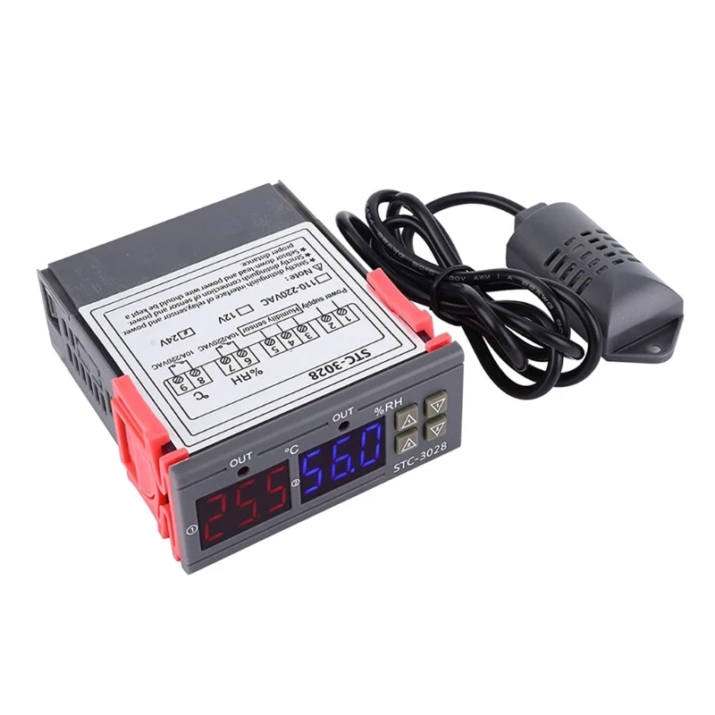 Digital Temperature Humidity Controller Thermometer Thermostat Thermoregulator Incubator Relay STC-3028 Heating Cooling